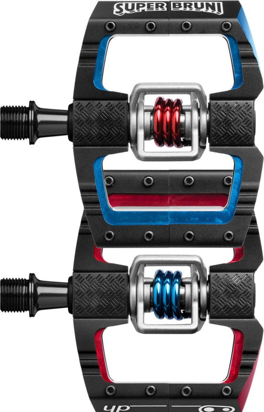 Pedals * | Promotion Crankbrothers Mallet Dh Loic Bruni Edition Pedals Black - Blue - Red