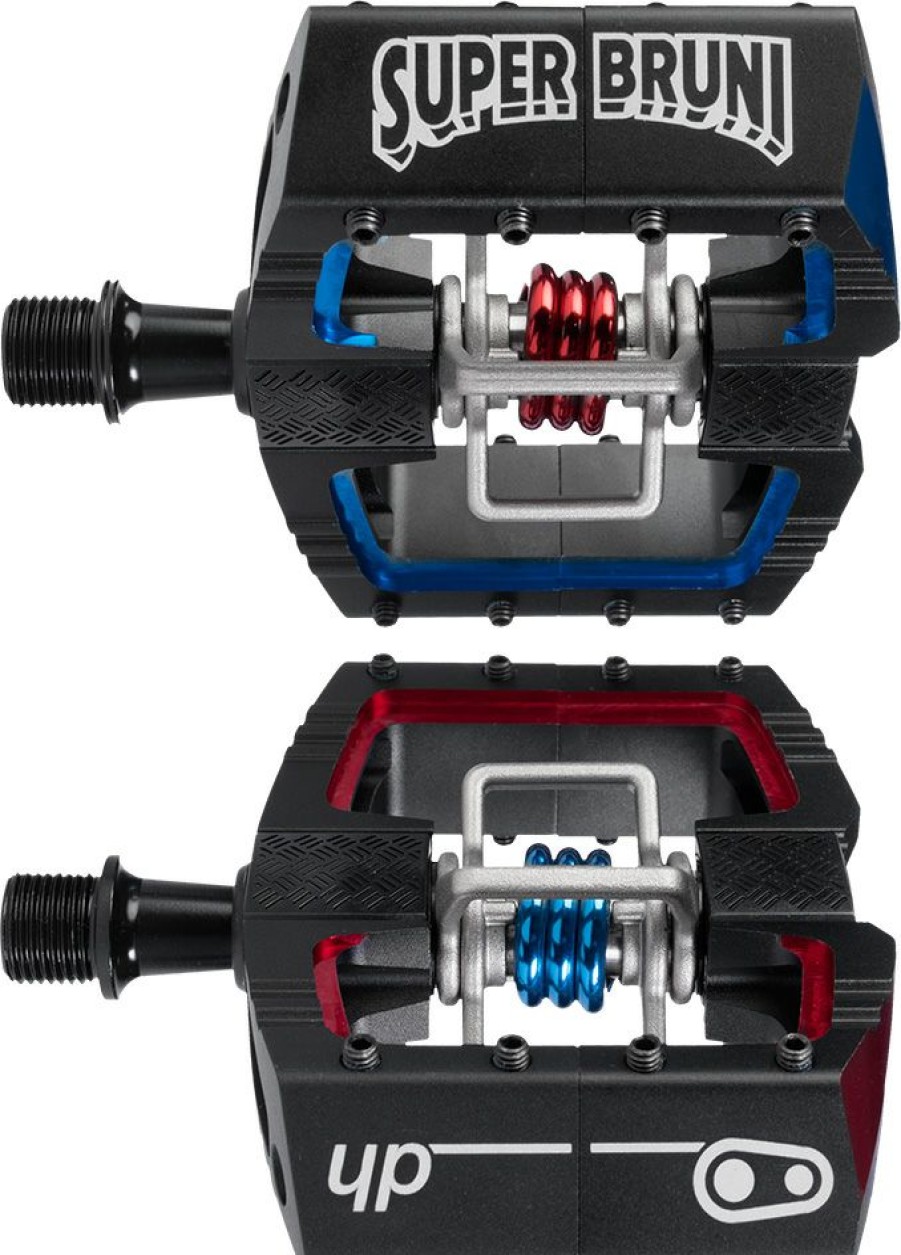 Pedals * | Promotion Crankbrothers Mallet Dh Loic Bruni Edition Pedals Black - Blue - Red