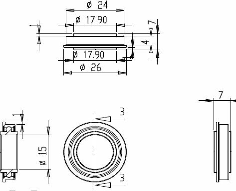 Headsets And Spares * | Brand-X Sealed Bearing Mega 61802-2Rs1 Ext Sale Black